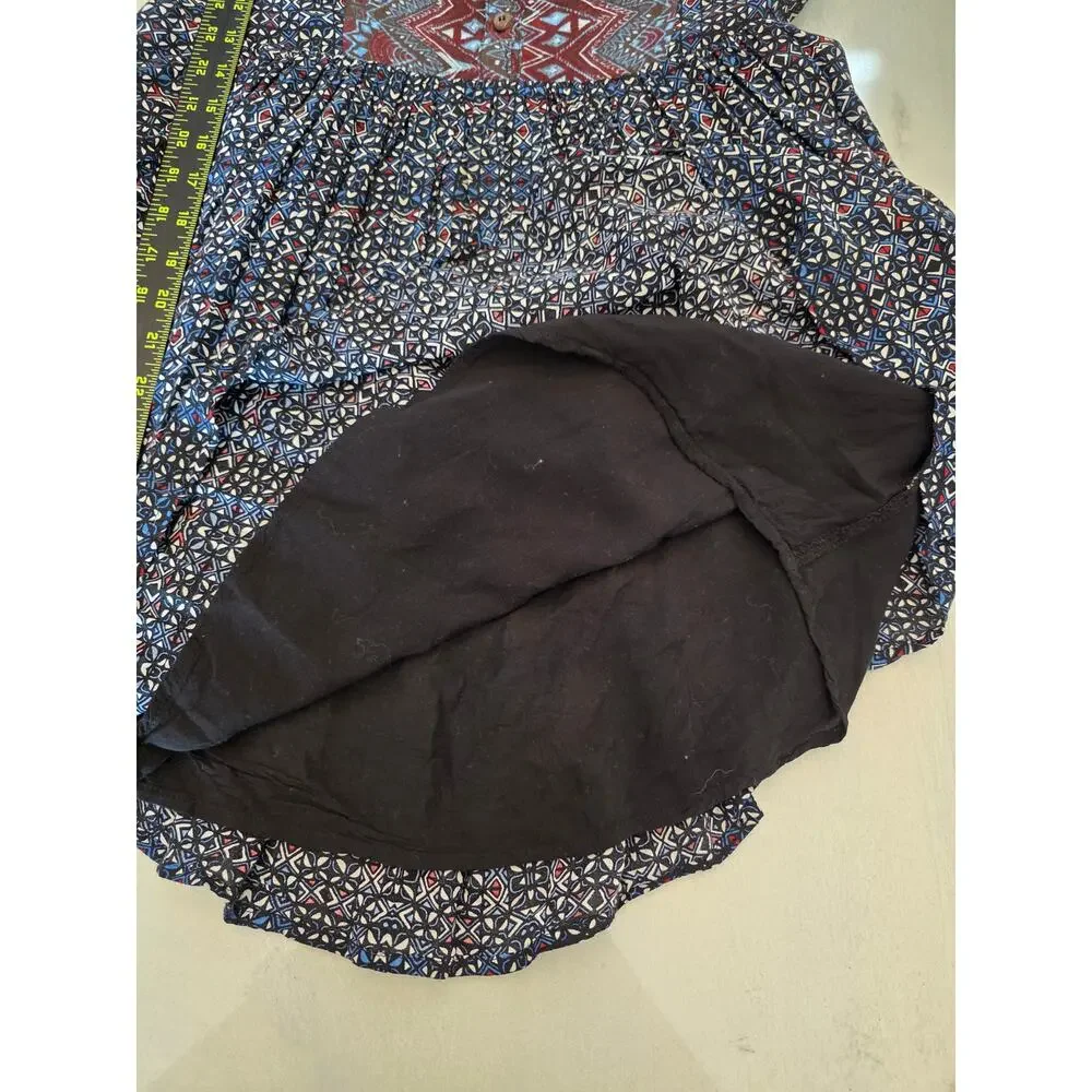 Free People Sundown Babydoll Mini Dress SZ XS Cutout Bohemian Pockets - Picture 6 of 9
